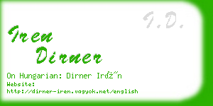 iren dirner business card